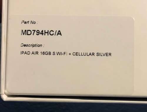 APPLE IPAD AIR  - A1475 - 16GB WIFI + 4G - DEMO - LIKE NEW + WARRANTY !!!