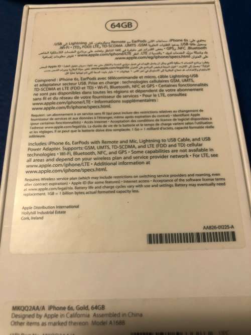 APPLE iPHONE 6S 64GB - GOLD - IN BOX - GOOD CONDITION