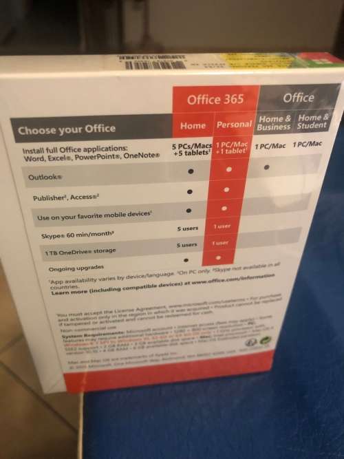 MICROSOFT OFFICE 365 PERSONAL 1YR SUBSCRIPTION - BRAND NEW