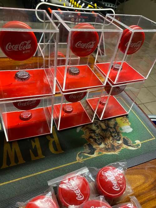 COCA COLA YO-YO IN CUSTOM DISPLAY CASE