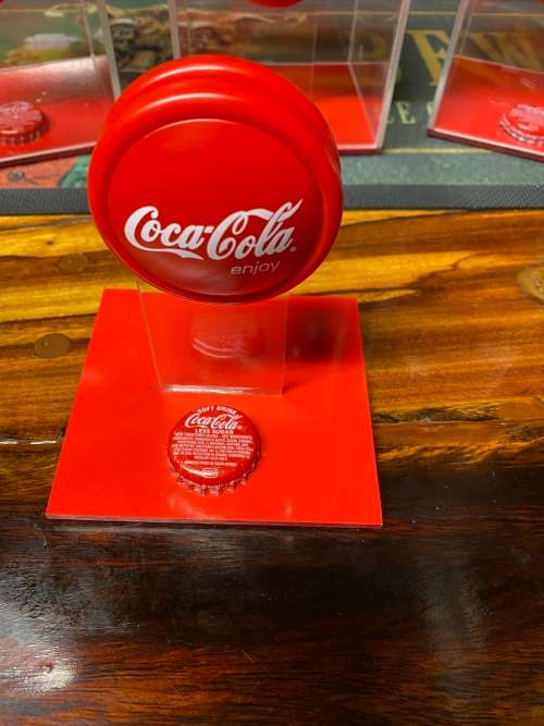 COCA COLA YO-YO IN CUSTOM DISPLAY CASE