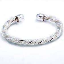 Bangle Solid Silver - Twisted in Gift Box