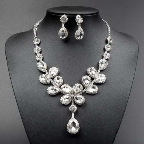 Necklace & Earrings - Austrain Crsytal Big Flowers