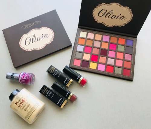 5 piece Makeup Set- Eyeshadow/ Nail Varnish/ Banana Powder/ 2 Lipsticks