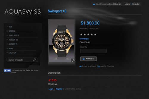 new RRP $1800 (R21,600.00) Aquaswiss Men's XG 50mm Chronograph Swiss Watch BRAND NEW