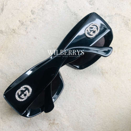 100% Genuine: GUCCI Women's Black Bling!! Sunglasses w/ case, papers *RETAIL: R7,000.00