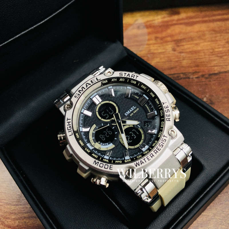 SMAEL Shock Proof Sports Chrono Beige Edition 5ATM WATER RESISTANT **BRAND NEW**