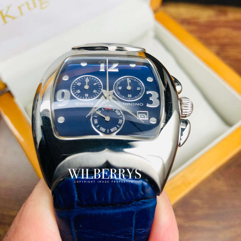 Retail: R12,000.00 AQUASWISS Men's Blue Whale Chronograph Swiss Made Watch NEW