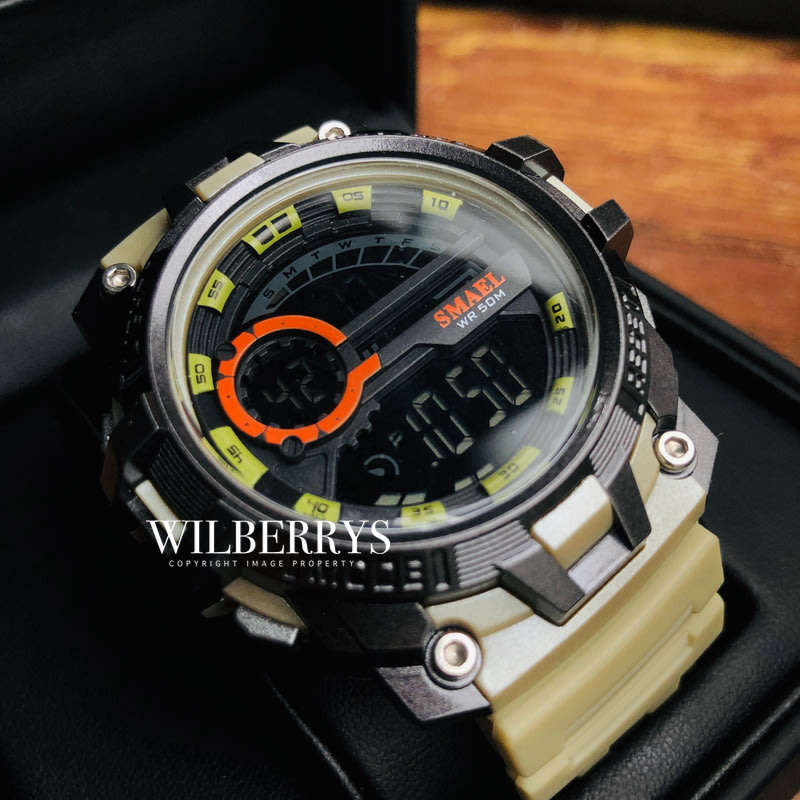 SMAEL Shock Proof Khaki Sport Watch 5ATM WATER RESISTANT **BRAND NEW**
