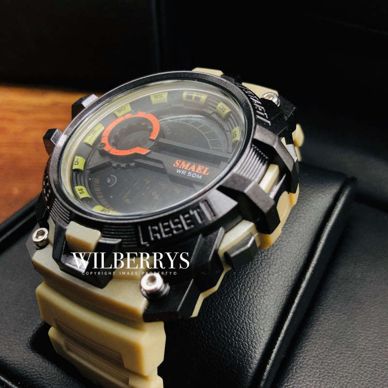 SMAEL Shock Proof Khaki Sport Watch 5ATM WATER RESISTANT **BRAND NEW**