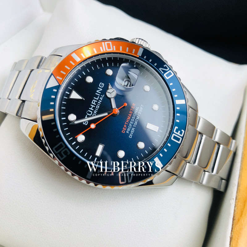 Retail: R6,999.00 STUHRLING ORIGINAL® Men's DEPTHMASTER Professional Watch BRAND NEW