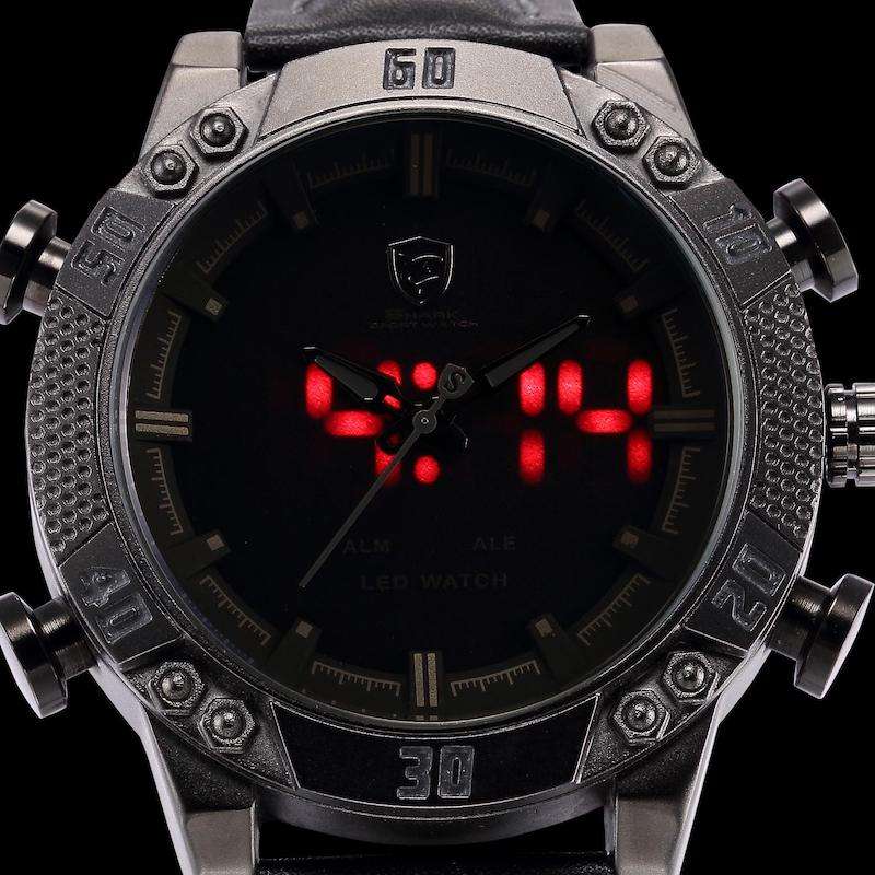 SHARK The Kitefin shark Dual Analog/Digital Dual Movement 50MM Watch BRAND NEW