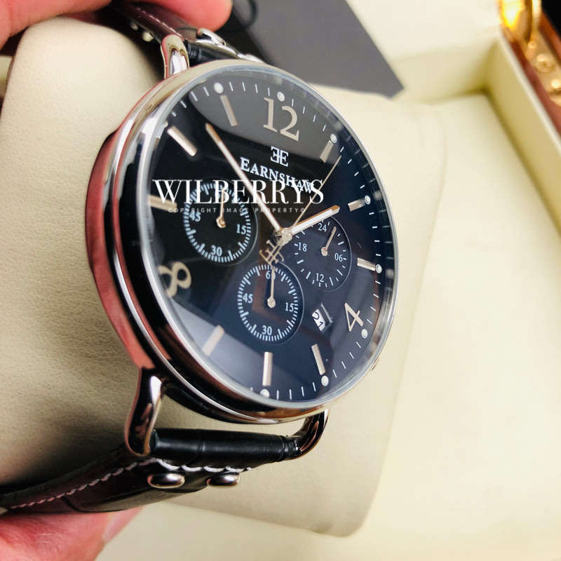 Retail: R8,200.00 Thomas Earnshaw Graphite Chronograph Leather Watch GENUINE, BRAND NEW