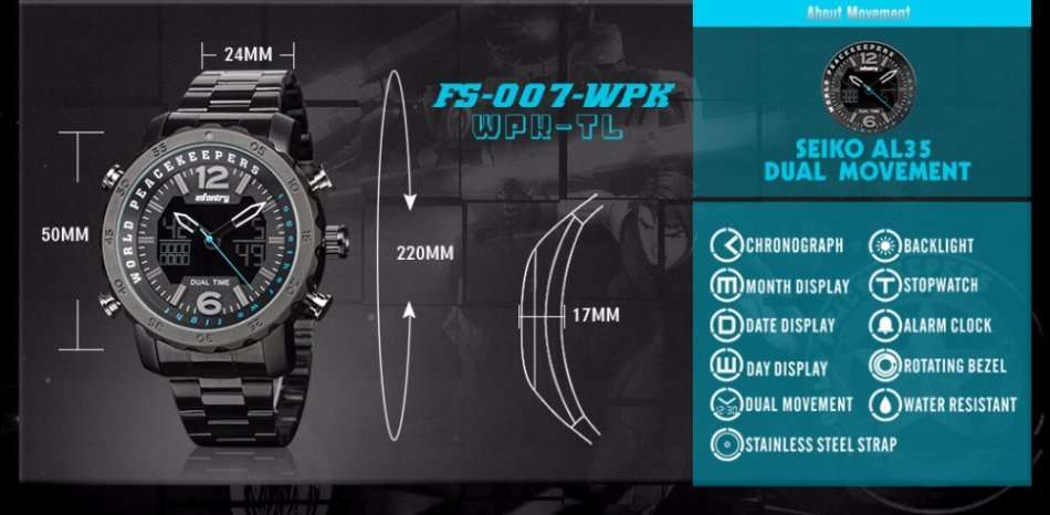 Retail: R3499.00 INFANTRY MILITARY CO. THICK/HEAVY Dual Time Peace Keeper Watch Brand new BOXED!!