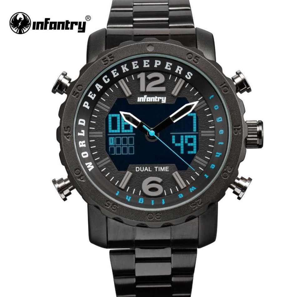 Retail: R3499.00 INFANTRY MILITARY CO. THICK/HEAVY Dual Time Peace Keeper Watch Brand new BOXED!!