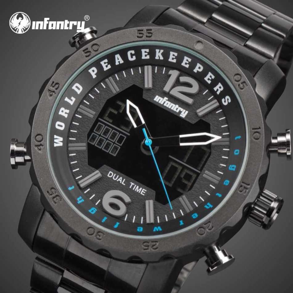Retail: R3499.00 INFANTRY MILITARY CO. THICK/HEAVY Dual Time Peace Keeper Watch Brand new BOXED!!