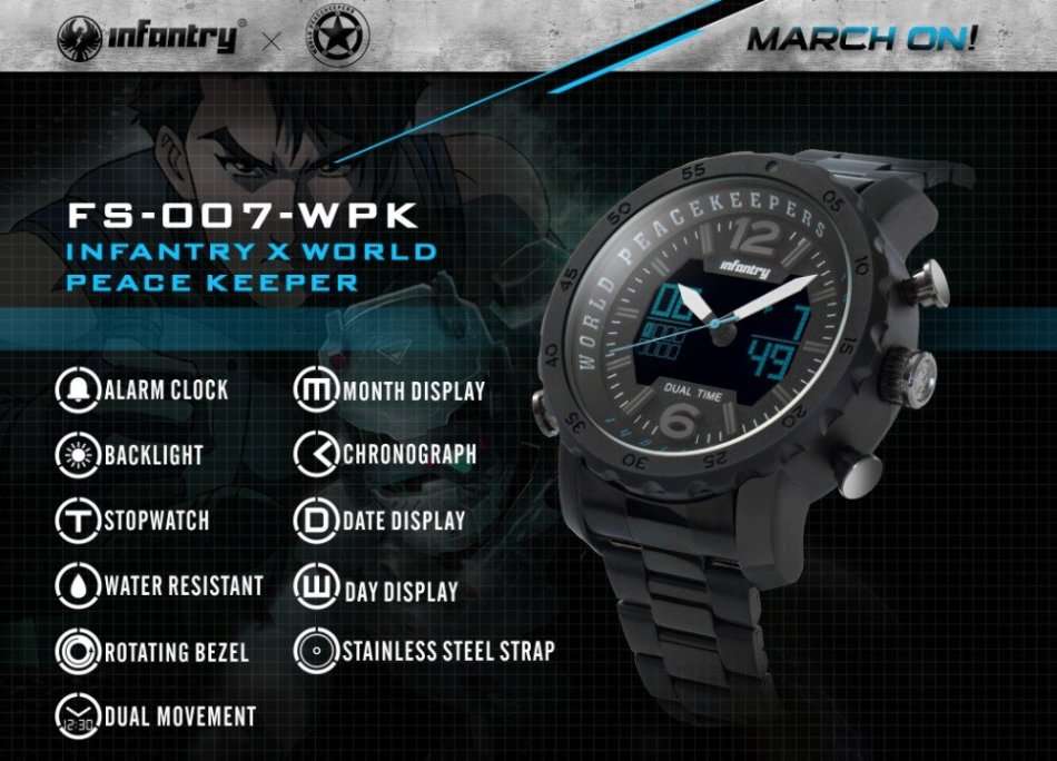 Retail: R3499.00 INFANTRY MILITARY CO. THICK/HEAVY Dual Time Peace Keeper Watch Brand new BOXED!!