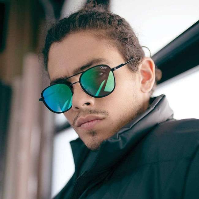 HOT!! QUAY Men's APOLLO Alex Rodriguez POLARIZED Matt Black Sunglasses **100% AUTHENTIC**