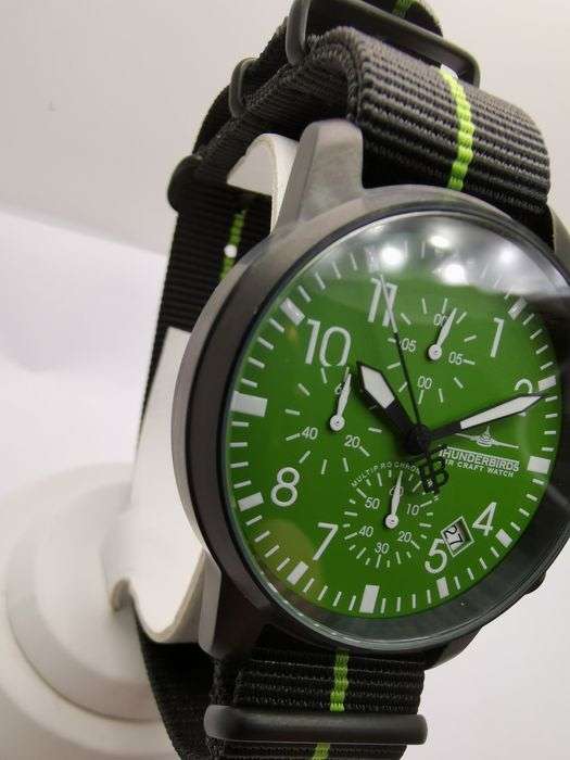 Retail: R5,499.00 THUNDERBIRDS AIR CRAFT WATCH Men's Huron Chronograph HULK GREEN Watch