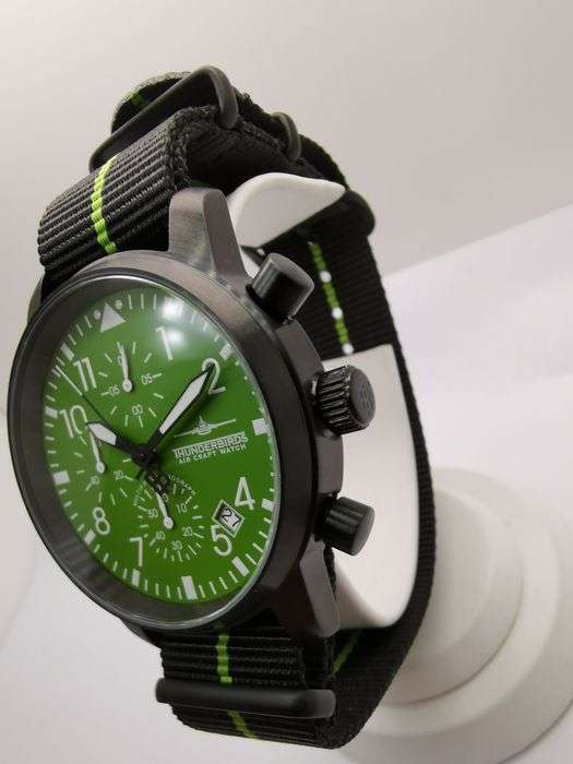 Retail: R5,499.00 THUNDERBIRDS AIR CRAFT WATCH Men's Huron Chronograph HULK GREEN Watch