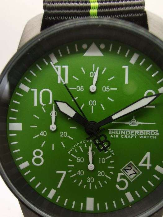 Retail: R5,499.00 THUNDERBIRDS AIR CRAFT WATCH Men's Huron Chronograph HULK GREEN Watch