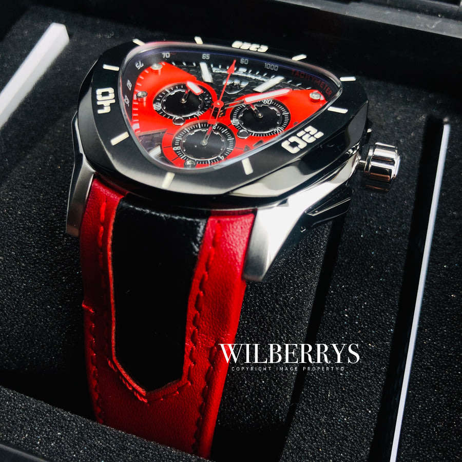 Retail: R30,000.00 Tonino Lamborghini Men's SPYDER BLACK/RED EDITION Carbon Fiber Chronograph Watch