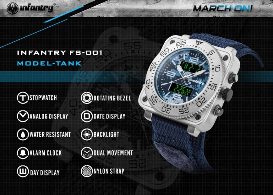 Retail: R2999.00 INFANTRY MILITARY CO. THICK/HEAVY Tank Watch Brand new BOXED!!