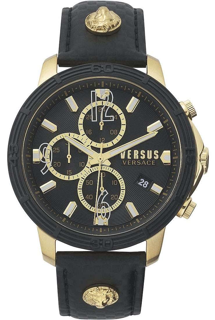 Retail: R9000.00 VERSACE Men's Versus Saint Germain BLACK GOLD EDITION Date Watch BRAND NEW