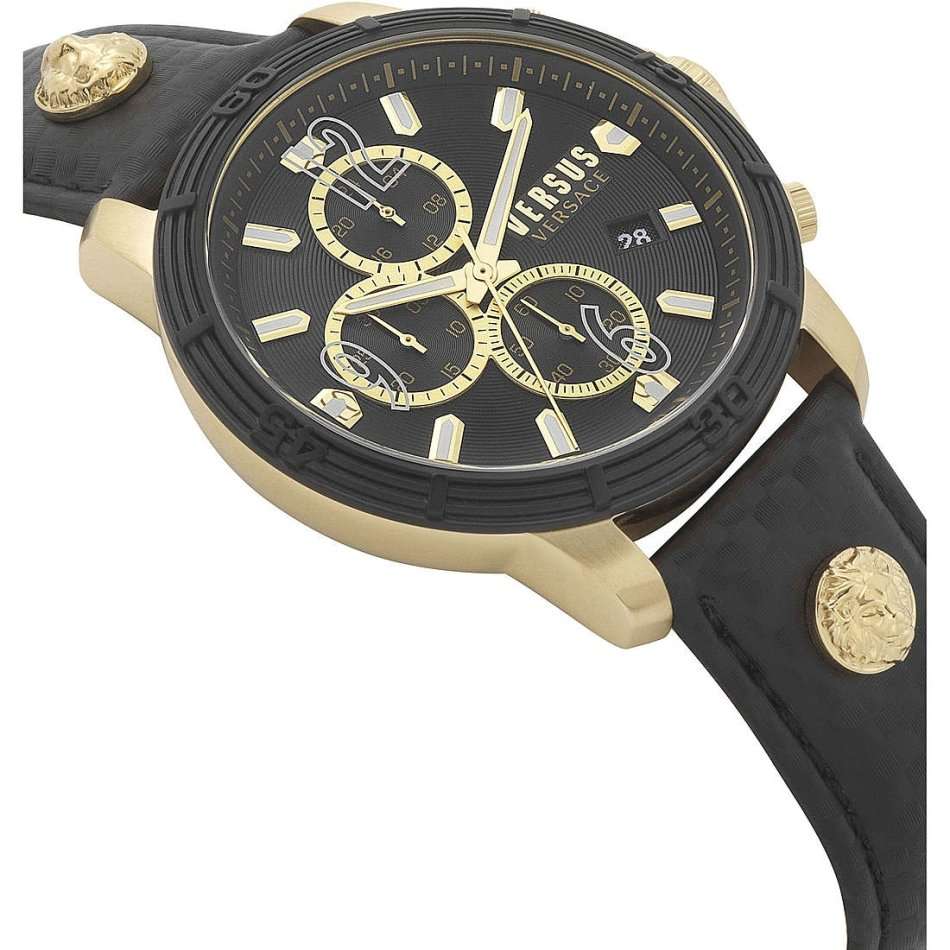 Retail: R9000.00 VERSACE Men's Versus Saint Germain BLACK GOLD EDITION Date Watch BRAND NEW