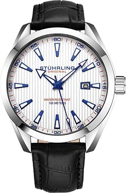 Retail: R8,699.00 STUHRLING ORIGINAL® Men's Forte Grande Date 42mm Watch BRAND NEW