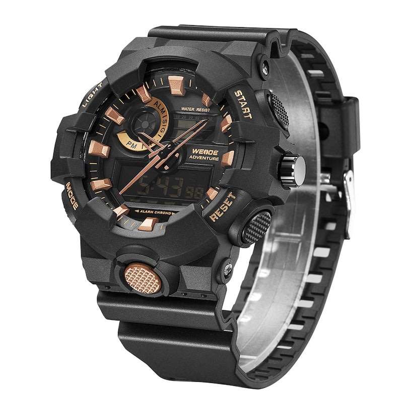 WEIDE Men's Gas Mask Black/Rose Gold Watch BRAND NEW official SA store