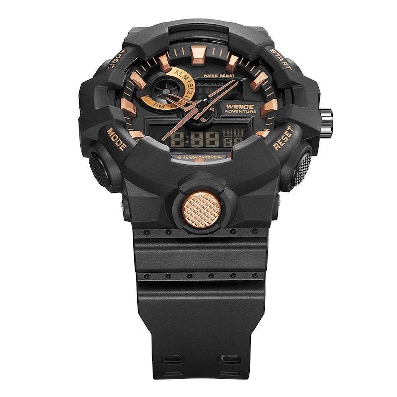 WEIDE Men's Gas Mask Black/Rose Gold Watch BRAND NEW official SA store