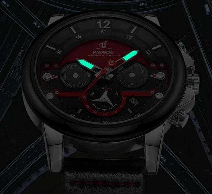 WEIDE Men's Nantucket Leather Brown Leather Chronograph Watch BRAND NEW official SA store