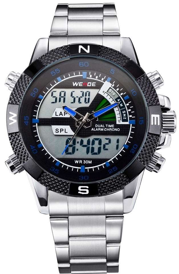 WEIDE Men's Rainmaker Sport Steel Blue/Silver Watch BRAND NEW official SA store