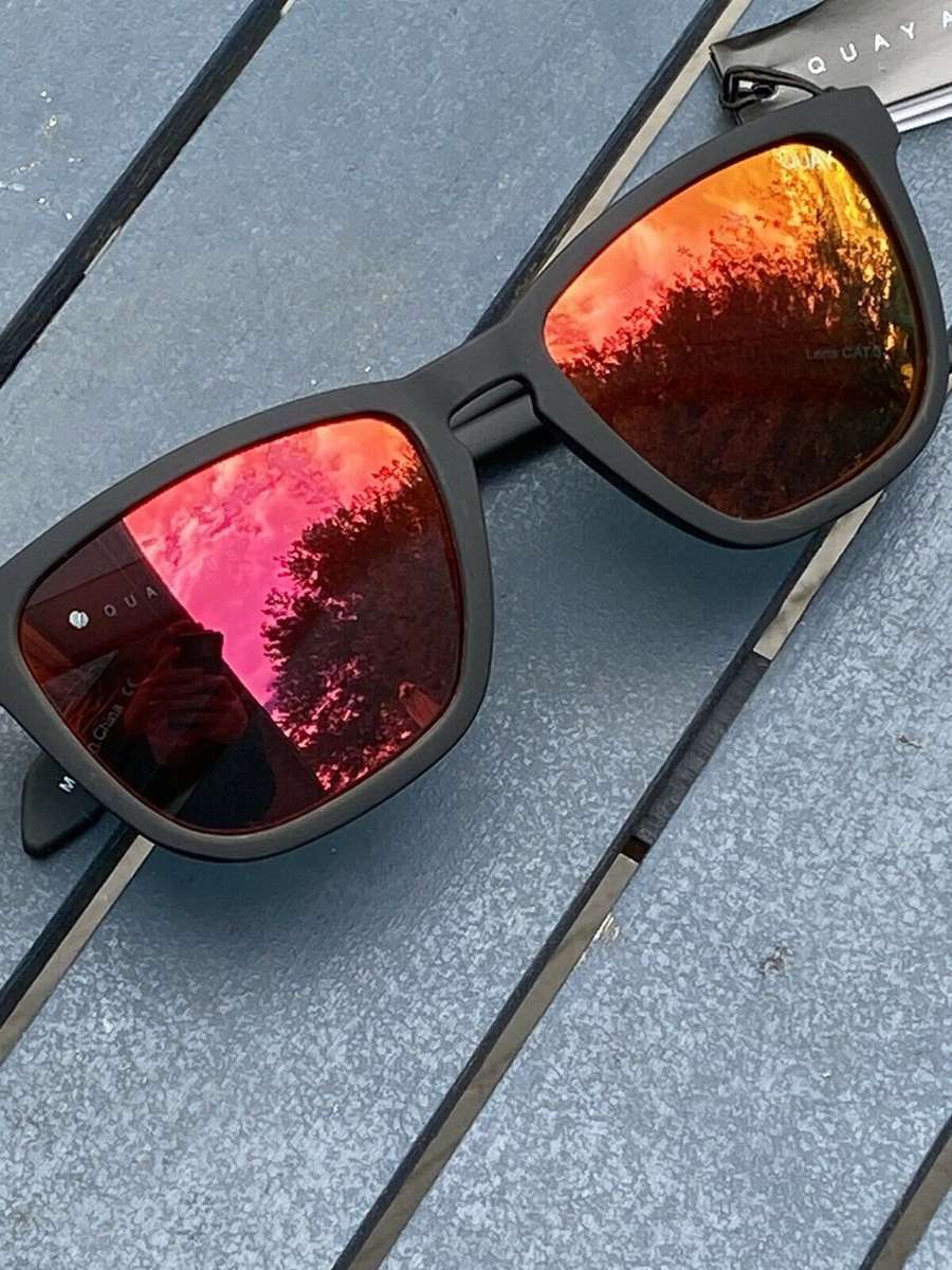 HOT!! QUAY Men's A-ROD POLARIZED HardWire BLACK/ORANGE Sunglasses **100% AUTHENTIC**