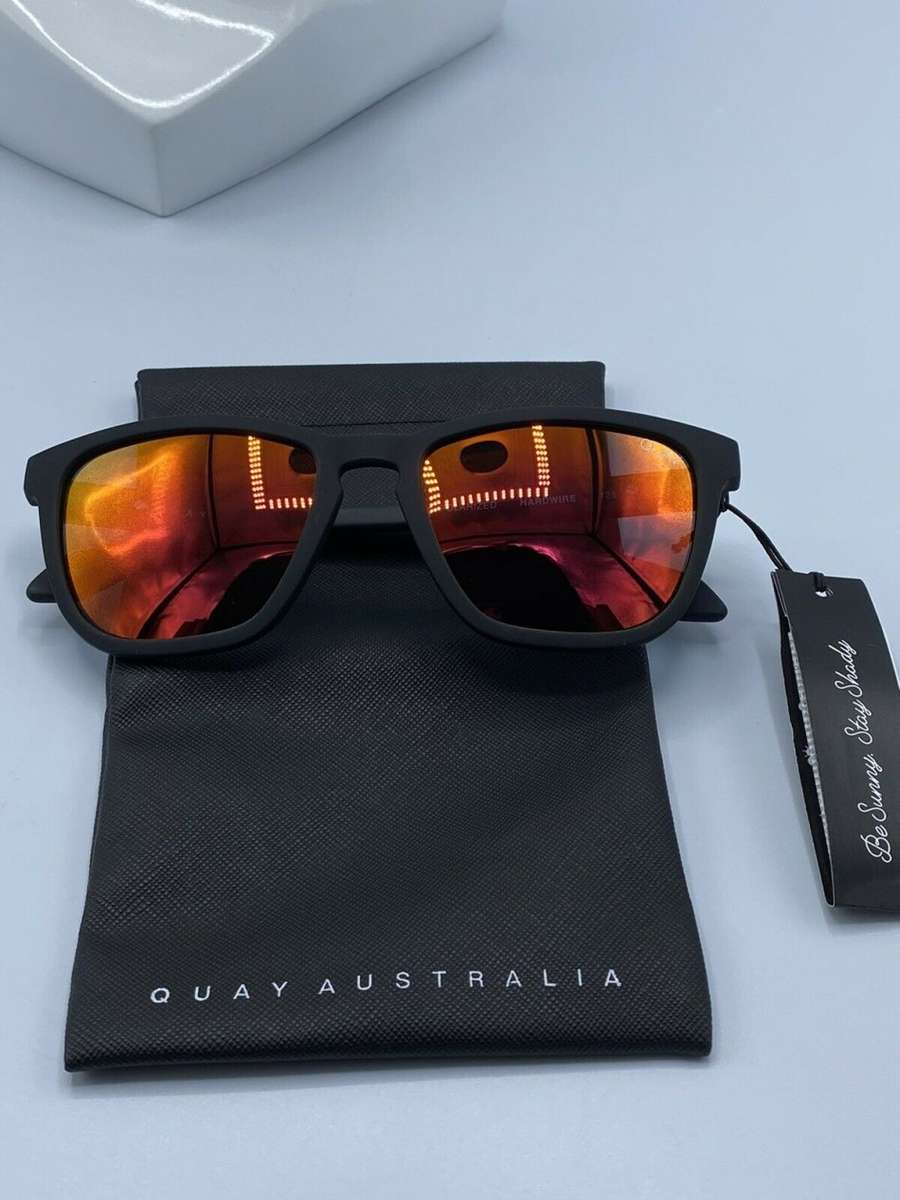 HOT!! QUAY Men's A-ROD POLARIZED HardWire BLACK/ORANGE Sunglasses **100% AUTHENTIC**