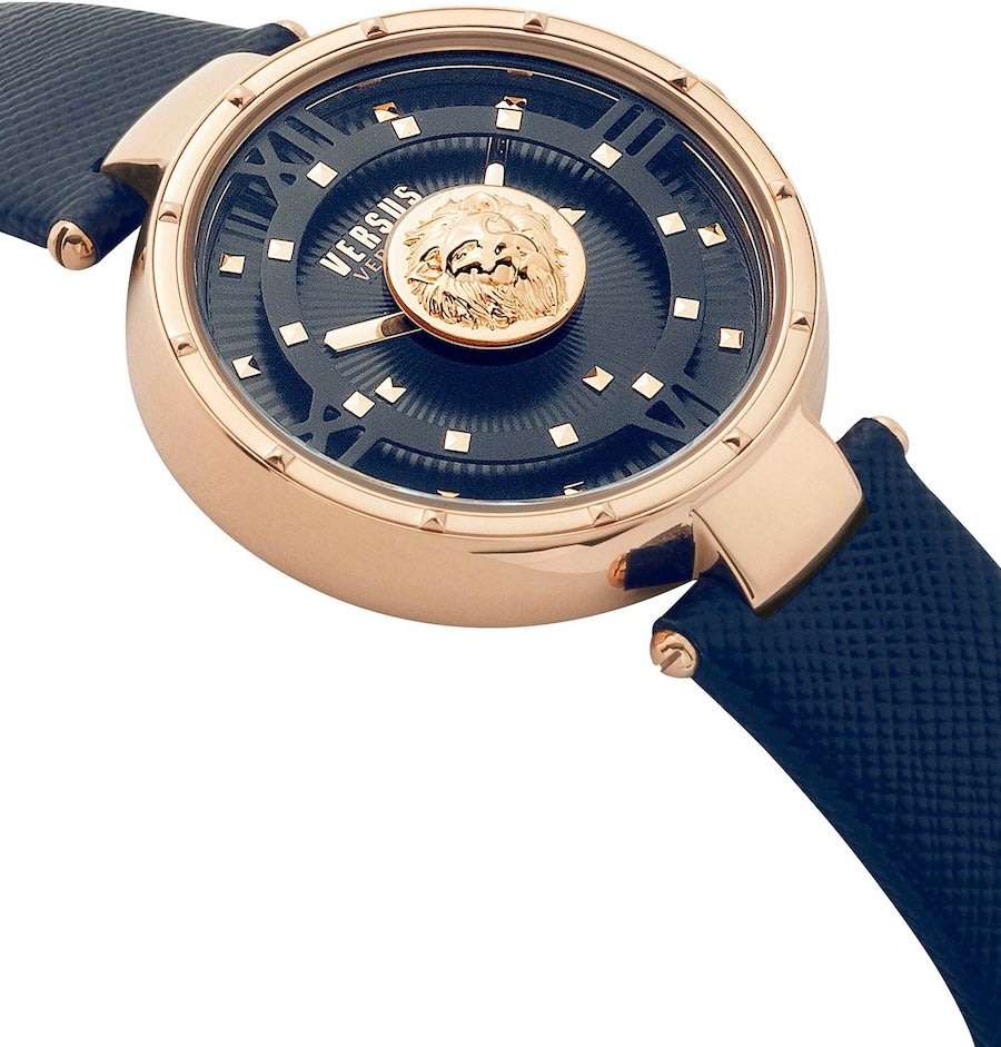 Retail: R8299.00 VERSACE Women's Medusa Parisan Blue Leather Watch BRAND NEW NEW IN BOX