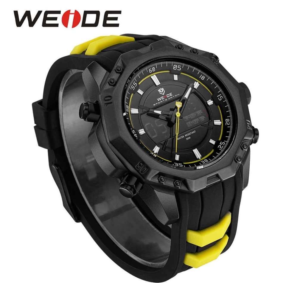 WEIDE Men's Powerhouse Dual Time Black/White Dual Time + ALARM Watch BRAND NEW official SA store