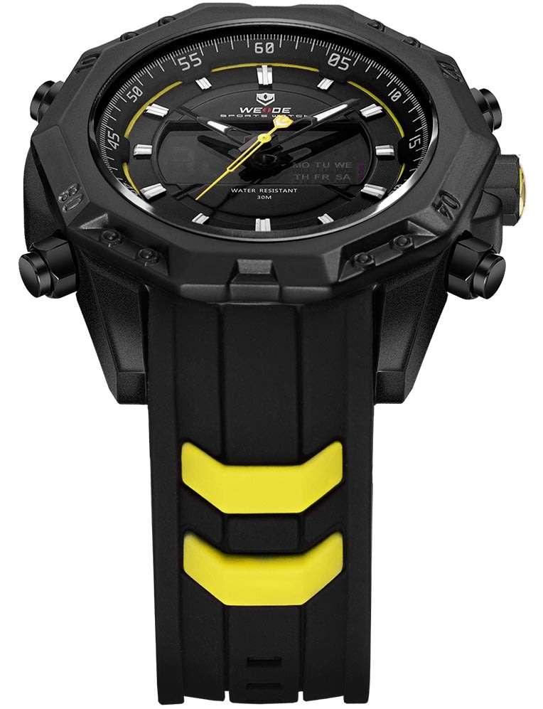 WEIDE Men's Powerhouse Dual Time Black/White Dual Time + ALARM Watch BRAND NEW official SA store