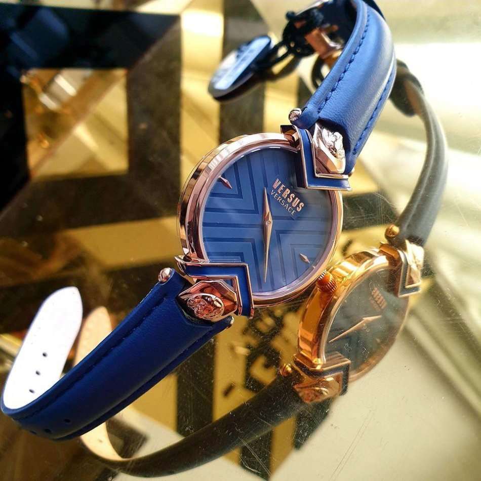 Retail: R8000.00 VERSACE Women's Empress Blue Leather Watch BRAND NEW NEW IN BOX