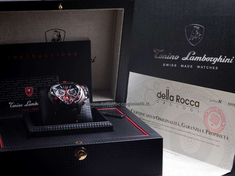 Rare!! Retail: R40,000.00 Tonino Lamborghini Men's SPYDER Chronograph BLACK EDITION Watch BRAND NEW
