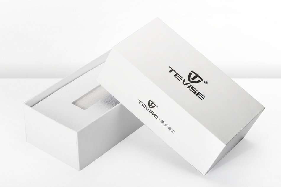 Retail: R2,599.00 TEVISE ® Men`s Perpetual FLYWHEEL Automatic Two Tone Blue Watch BRAND NEW