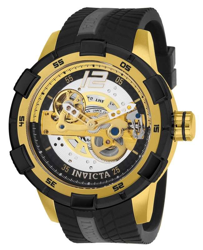 Retail: R12,999.00 INVICTA Men's GLASS Rally Automatic Gold pl. Professional 100m Watch BRAND NEW
