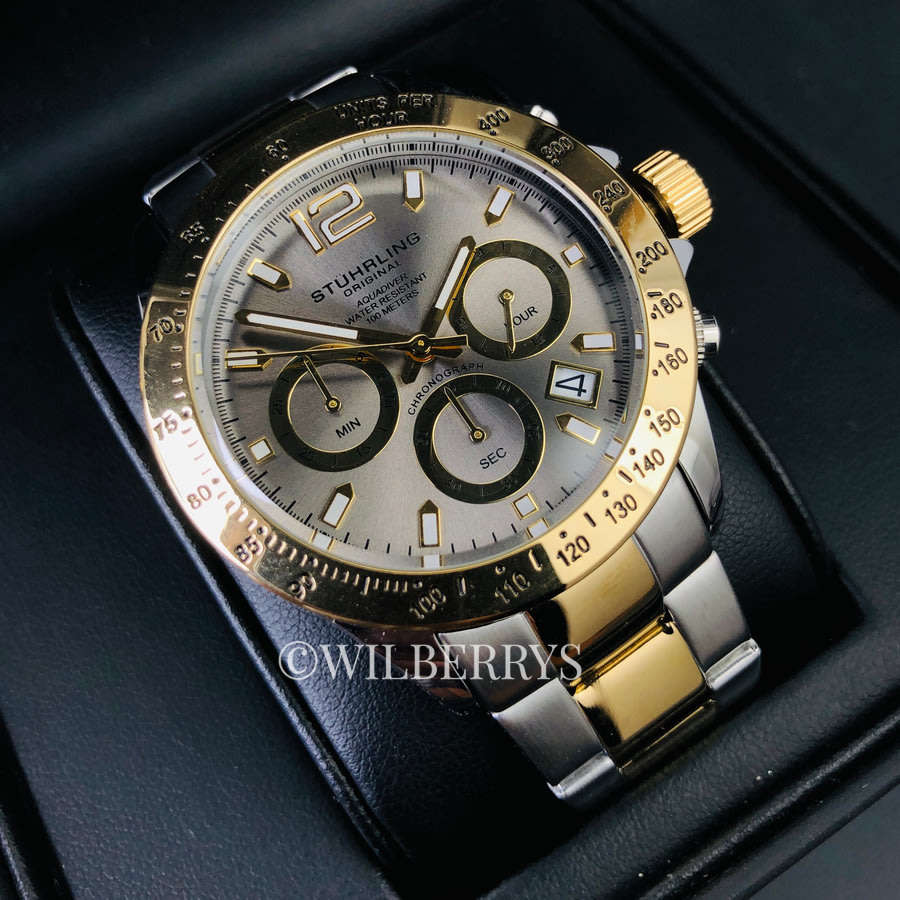 Retail: R9,000.00 Stuhrling Original Men's Aquadiver Le Mans Chronograph Watch BRAND NEW