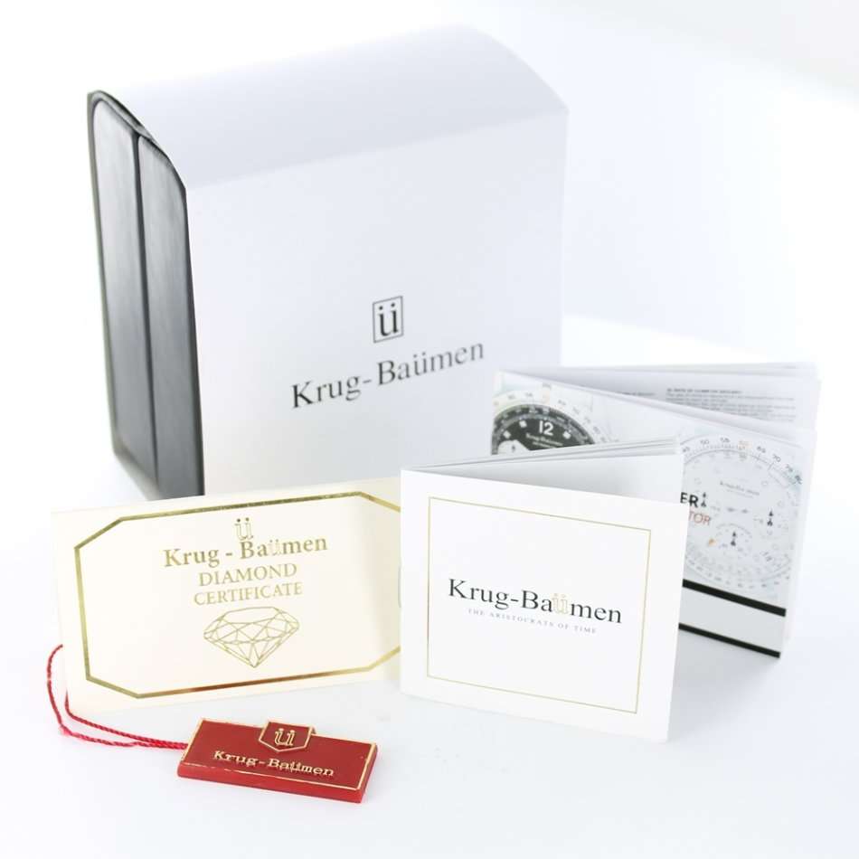 Retail: R12,000.00 Krug-Baumen Men's Air Traveller 46mm Diamond GOLD pl EDITION Watch  NEW IN BOX