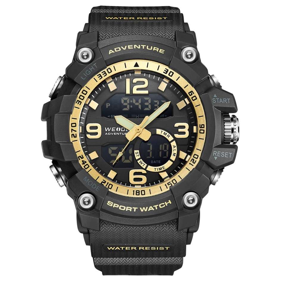 WEIDE Men's Dakar Adventure Black/Gold Trim Watch BRAND NEW official SA store