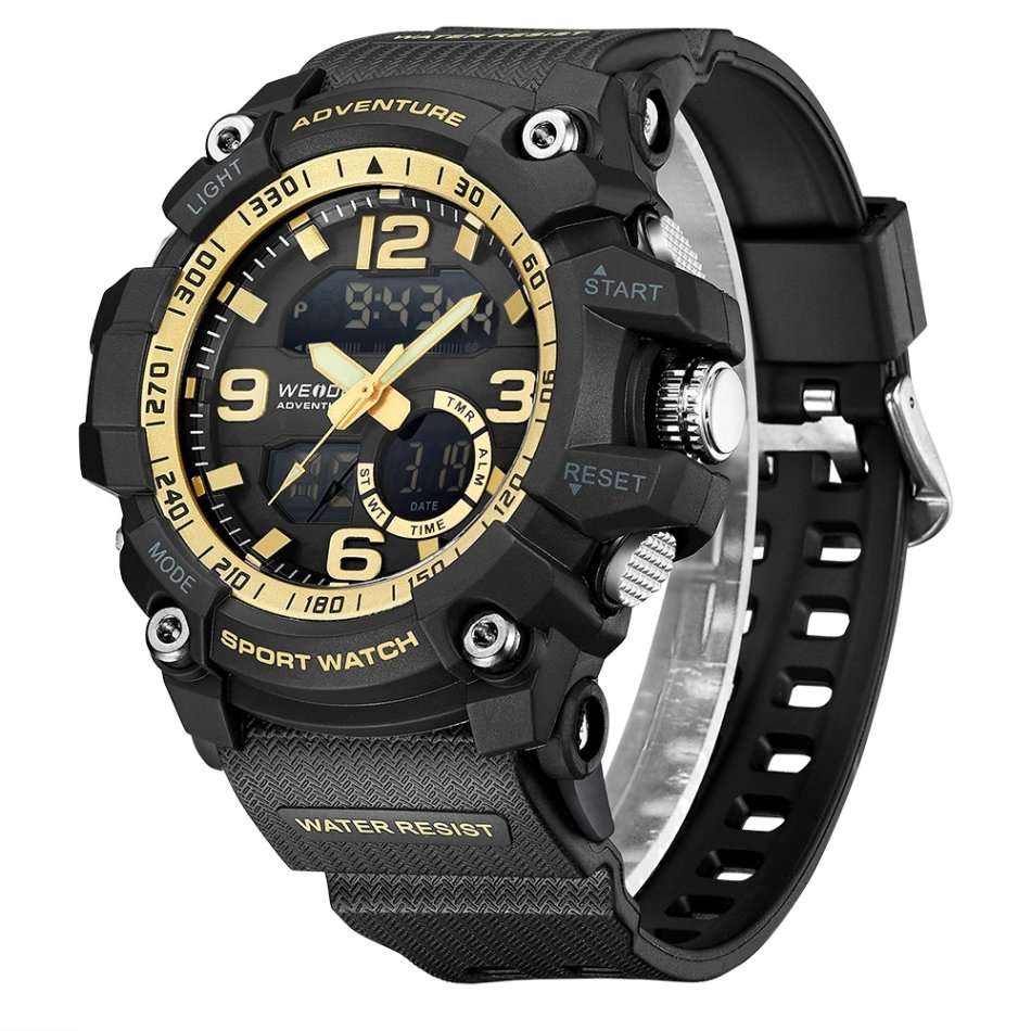 WEIDE Men's Dakar Adventure Black/Gold Trim Watch BRAND NEW official SA store