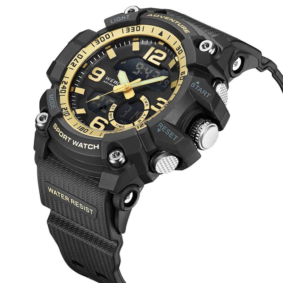 WEIDE Men's Dakar Adventure Black/Gold Trim Watch BRAND NEW official SA store