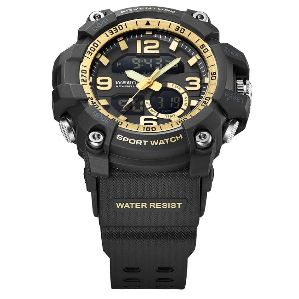 WEIDE Men's Dakar Adventure Black/Gold Trim Watch BRAND NEW official SA store