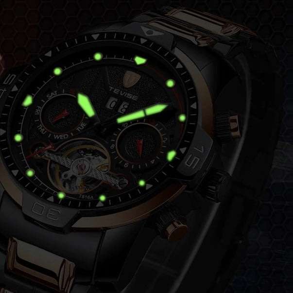 Retail: R2,799.00 TEVISE ® Men's El Diablo AUTOMATIC SILVER SURFER Watch BRAND NEW